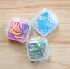 正方形の空のミニ透明なプラスチックストレージコンテナボックスケース蓋付きの小さなボックスジュエリー耳プラグストレージボックス