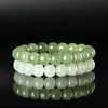 Natural Jade Armband Kvinnor Fashion Charm smycken Hetian Jade Stone Beads Armband