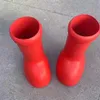 Grandes bottes rouges pour enfants, baskets de pluie à tête ronde, à fond haut et épais, pour filles et garçons, taille 26-35207L, 2023