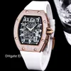 RM67-01 ExtraFlat Relógio Masculino Automático Rosa Ouro Diamante Suíço Clássico Tonneau Relógio de Pulso Transparente Dial Cristal de Safira À Prova D 'Água 10 Cores