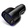 Typ C PD ładowarka samochodowa 3 w 1 porty USB Szybkie szybkie ładowanie Auto Power Adapter 35 W 7A Ładowarki samochodowe na iPad iPhone 7 8 12 13 14 Pro Samsung S7 S8 Phone Phone