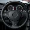 Car Steering Wheel Cover Black Artificial Leather For M Sport M3 E90 E91Touring E92 E93 E87 E81 E82Coupe E88 X1 E84262V