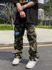 Men's Jeans Men's Jeans Camo Pants Baggy Jeans Hip Hop Trousers for Men Oversize Cargo Streetwear Denim Y2k Man Trendyol Woman Casual Green Men's Z0301 x0911