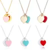 Luxury Peach Heart Necklace Fashion Designer Women's Pendant 18K Gold Original Jewelry Gift 316L Stainless Steel Factory251T
