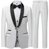 Męskie garnitury Blazers Suit Płaszcz Pole Kamizelka 3 szt. Zestaw / moda męska butikowa Business Business Wedding Broom Dress Blazers Kurtka Spodnie 230908