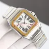 Zegarek męski 40 mm 100 Square Luksusowe projektanty automatyczne mechaniczne zegarek ze stali nierdzewnej Pasku ze składaną klamrę Montre de 287r