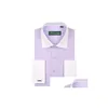 MENS DRESSE SHIRTS POCHOTHER- Långärmad fransk manschett Solid skjorta Sprid krage Bomullsblandning Klassisk Fit Tuxedo Cufflink Drop Delivery Dhyqi