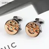 Abotoaduras Relógio Movimento Abotoaduras Para Mens Lepton Steampunk Mecanismo de Engrenagem Links Homens Camisa Francesa Punhos Cufflink Gemelos 230908