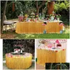 Autres fournitures de fête festives Décoration Table Jupe Tropical St DIY Fleurs hawaïennes et plantes Plage Fleur Mariage Décor Drop de Ot2Ur