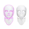 Dispositifs de soins du visage 7 couleurs masque LED avec cou soins du visage traitement beauté Anti acné coréen Pon thérapie visage blanchir la machine de rajeunissement de la peau 230908