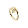 Fashion Nail Ring With Box Classic Luxury Designer Jewelry Mens Women Titanium Steel Gold-Plated Gold Silver Rose Fade Never Fade Lover2114