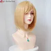 Cosplay Wigs Anime Castle Wizard Howl Cosplay Wig Blonde Yellow Wig With Howl Earrings Necklace Heat Resistant Hair Cosplay Wig Wig Cap 230908