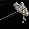 Vintage Tassel Hair Stick Chopsticks For Women Chinese Hanfu Hair Accessories franse Pearl Floral Hairpin Forks Metal Smycken