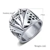 Spades Straight Flush Poker Rings em aço inoxidável Biker Punk Rock Vintage Jewelry209e