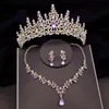 Bröllop smycken set barock mode brud lyxiga kron örhängen choker halsband set kvinnor klänning tiaras brud 230909