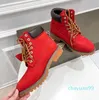 Designer män kvinnor martin boot lyx man laceup fotled stövlar chunky klackar kvinna halv boot vinter casual sko