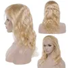 Indian Virgin Hair Lace Front Wig 10-32Inch 613# Color Body Wave Wigs Blonde Human Hair Whole308o