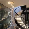 Led luzes pingente espiral luz da escada simples iluminação interior villa escritório el lobby lâmpada lustre lâmpadas redondas droplight creati235v