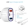 Type c PD Car Charger 3 in 1 Usb Ports Fast Quick Charging Auto Power Adapter 35W 7A Car Chargers For ipad iphone 7 8 12 13 14 Pro Samsung s7 s8 Android Phone