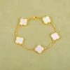 vans clover bracelet 2024 fashion bracelet classic charm bracelet diamond bracelet chain 18k gold agate shell mother of pearl girl with box