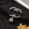 التصميم الفاخر المجوهرات لؤلؤة بروش النساء الحب الماس الأبجدية اطلاق مع بروش بروش الموضة زوجين ملحقات الملابس هدية 18K الذهب 268C
