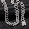 Iced Out Miami Cuban Link Chain Mens Rose Gold Chains Thick Necklace Bracelet Fashion Hip Hop Jewelry198C