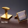 カフリンクメンズスクエアの花groomのkpop cufflinks men shape gold color高品質の卸売ジュエリーリンクC306 230909