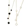 デザイナーブランドジュエリーファイブ/フラワーブランドDesingerネックレス4/4葉のクローバーネックレスAgate Mother-of-Pearl for Mother's Jewelry Women Girls GiftRo