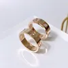 Högkvalitetsmode kärleksring kvinnors ringband Gold Ring Classic Luxury Designer Jewelry for Women Wide 4mm 5mm 6mm With Box Tita277b
