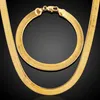 Chaînes 3 4 7mm de large Vintage Collier d'os de serpent pour femmes hommes chaîne à chevrons plats ras de cou or rempli Miami bijoux cadeaux 225f