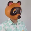 Animal Crossing Tom Nook Mask Cosplay Cute Leopard Cat Latex Masks Helmet Halloween Carnival Masquerade Party Costume Props T20050294c