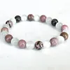 Strand MG1722 Bracelet du zodiaque Scorpion pour femme 8 mm Veine noire Rhodonite AA Grade Sélénite Chakra Poignet Mala Pierre précieuse naturelle Jewelr288N