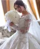 2024 бальное платье с открытыми плечами и длинными рукавами, кружевные свадебные платья с аппликацией, блестки, свадебные платья больших размеров, Robe De Mariee 328 328