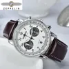 2023 Zeppelin Watch for Men Owl Dial Business Discal Men's Wristwatch Leathproof Leather Trend Trend Watch Relogio Massulino327J