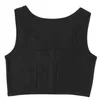 Women Men Corset Underbust Trans Les Lesbian Tomboy Chest Binder Mesh Front Clash Underwear Slim Fit Short Vest Crop Top248Q