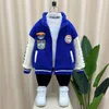 Jaquetas meninos casaco de inverno crianças bonito acolchoado uniforme de beisebol bebê engrossado lã de cordeiro top 230909