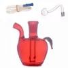 Mais novo mini apple fumar narguilé 10mm feminino água vidro dab rig bong cachimbo de água com tigela de queimador de óleo de vidro e mangueira de silicone