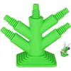 Novo Estilo Fumar Silicone Tree Fork Estilo Adaptadores Femininos Portátil Removível Inovador Bangers 14MM 18MM Tigela Bong Waterpipe Bubbler Pipes Plug Base de Exibição