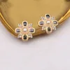 Charm Simple Stud arring Flowers for Mens Womens Crystal Rhinestone Gold Plated Fashion Letters Metal Jewelry Y240429