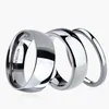 Bröllopsringar 3st Lot 2 6 8mm Ring Set Pure Silver Color Tungsten Par Engagement Lovers smyckeband Alliance Anel299h