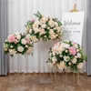 Faux Floral Greenery Decorative Flowers Large Artificial Flower Ball Wedding Table Centerpieces Stand Decor Geometric Shelf Party Stage Di L230903