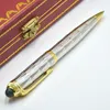 Limited Edition R Series Ct Metal Ballpoint Pen Golden & Silver & Black Unique Design Office Writing Ball Pens With Gem Top