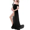 White Dot Tulle Maternity Photography Props Dress See Through Maternity Foto Shoot Tulle Long Dress Lantern Sleeve R230909