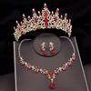 Bröllop smycken set barock mode brud lyxiga kron örhängen choker halsband set kvinnor klänning tiaras brud 230909