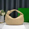 ABV Designer Totebag Mini Jodei Candy Sheepskin Jodei Woven Women's Bag Napa Sheepskin Knutad Round Underarm Hobo Curved Medium Handbag