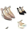 Chaussures habillées pour femmes, Design élégant, talons hauts, pantoufles Bing, sandales avec sangle en cristal, Stiletto, Sexy, bout pointu, fête de mariage