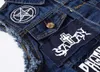 Men's Vests yelek erkek Patches Design Jeans Vest Ripped Denim Waistcoat Men Man Sleeveless Frayed size 6XL 230909