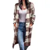 Women's Blouses Shirts Women Loose Plaid Long Blouse Shirts Spring Autumn Long Sleeve Pocket Button Blouse Tops JYXFS-JW0867 230908