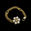 Bracelet à chaînes en métal Vintage Bracelet en or perle été nouveau charme bijoux d'amour Bracelet de haute qualité avec logo de créateur bijoux de cadeau d'amour de mariage