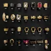 Anneaux de mariage de mode V lettre dames diamants bague Banshee Medusa tête portrait plaqué or 18 carats femmes Designer bijoux anniversaire F2937